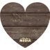 Hampton Art Jillibean Soup Mix The Media Shaped Wooden Plank - 11"X9.75" Dark Heart