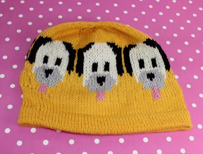 Dog Emoji Ski Beanie Hat
