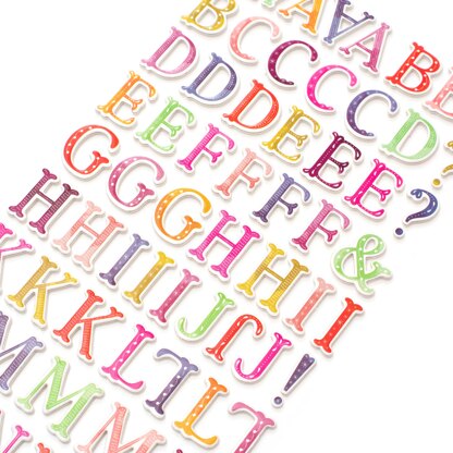 American Crafts Paige Evans Truly Grateful Thickers Stickers 5.5"X11" 151/Pk - Happy Thoughts Alpha/Foam