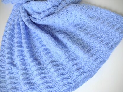 Rippling Waves Knitted Baby Blanket