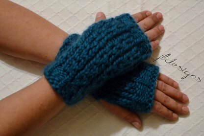 Vertical Vines Fingerless Gloves