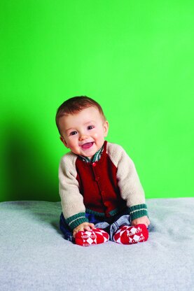 "Kids' Baseball Jacket" - Jacket Knitting Pattern For Babies in Debbie Bliss Baby Cashmerino