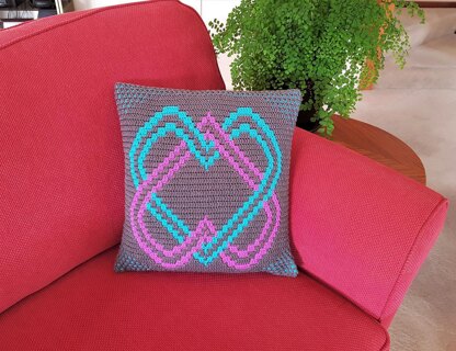 Mosaic Two Hearts Cushion