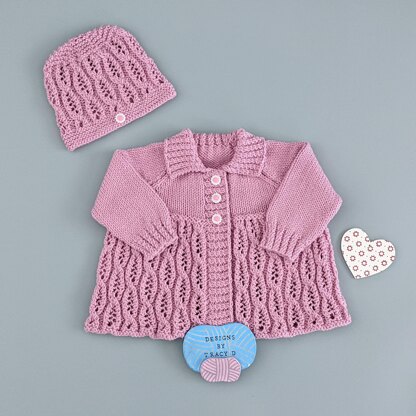 Molly Coat and hat Baby knitting pattern 18 inch chest size