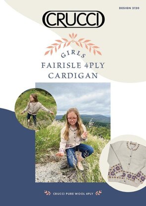 2120 Girls Fairisle 4ply Cardigan