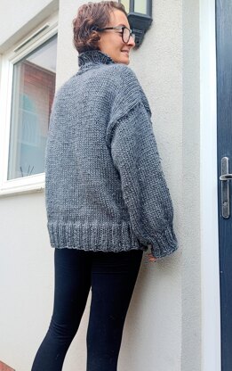 Straight needle sweater