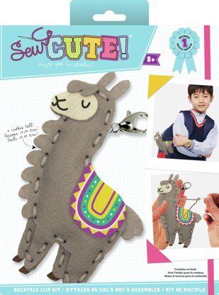 American Crafts Sew Cute! Felt Backpack Clip Kit - Llama