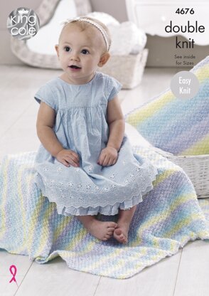 Blankets & Cushions in King Cole Melody DK - 4676 - Downloadable PDF