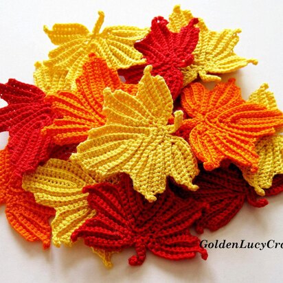 Maple Leaves Applique Crochet Pattern