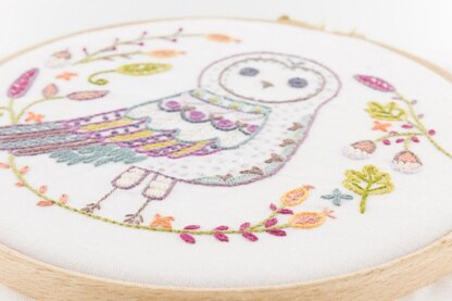 Un Chat Dans L'Aiguille Huguette the Owl Contemporary Printed Embroidery Kit