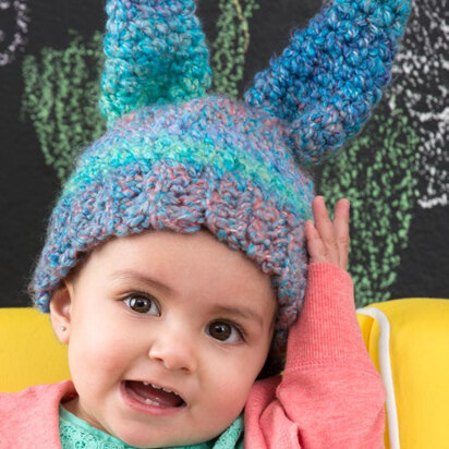 Fluffy Bunny Hat in Red Heart Snuggle Bunny - LW4704 - Downloadable PDF