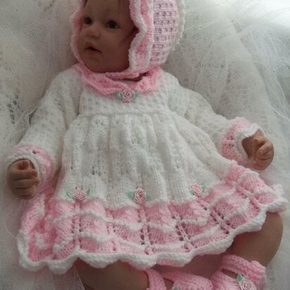 Baby Dress, Bonnet & Shoes Pattern #45