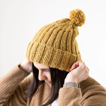 Bergen Beanie in Lion Brand Basic Stitch Anti Microbial - M23005BSAM - Downloadable PDF