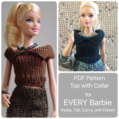 Curvy Barbie Sweater with Collar All Sizes