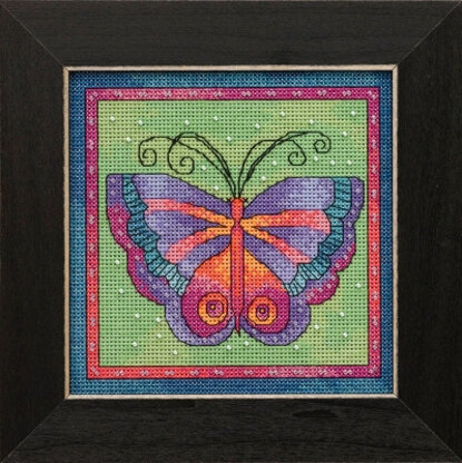 Mill Hill Flying Colors - Butterfly Lime - 5.75in x 5.75in