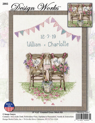 Design Works Wedding Chairs Cross Stitch Kit - 9 x 12