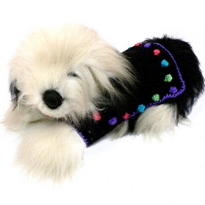 Happy Dots Dog Coat in Caron Simply Soft & Simply Soft Brites - Downloadable PDF