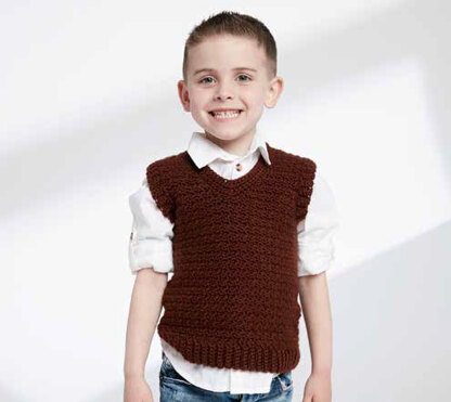 Child’s Crochet V-Neck Vest in Caron Simply Soft - Downloadable PDF