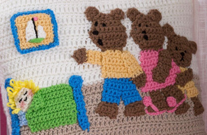 Goldilocks and the Three Bears Pillow in Red Heart Super Saver Economy Solids - LW4628 - Downloadable PDF