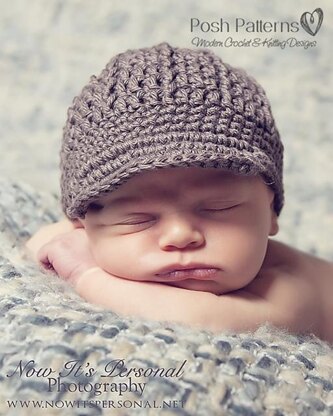 Ribbed Newsboy Visor Hat Crochet Pattern 108