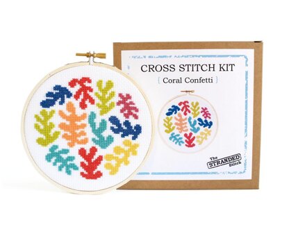 The Stranded Stitch Coral Confetti Cross Stitch Kit - 5 inches