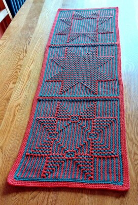 Stars & Stripes Mosaic Crochet Table Runner