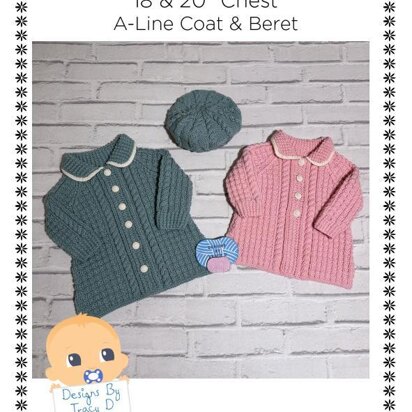 Polly Baby A-line coat and beret 0-9mths