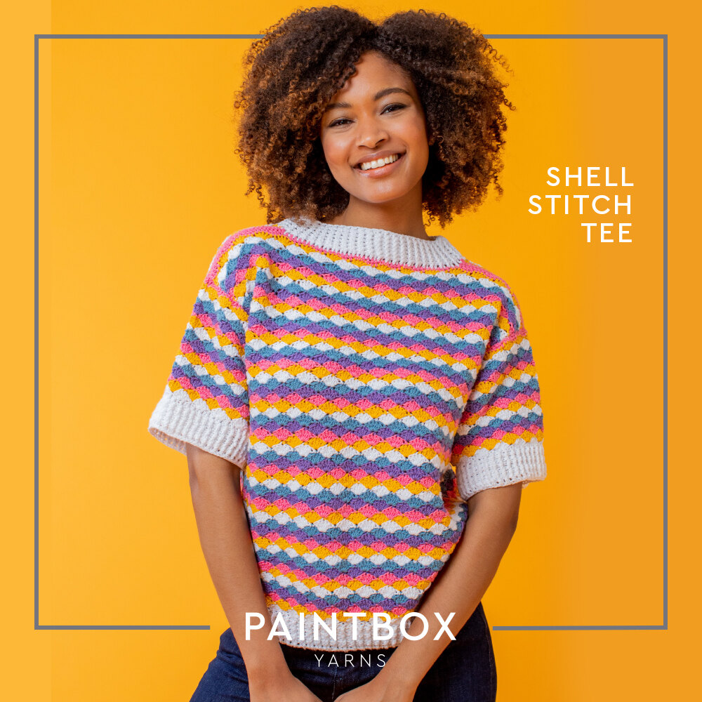 Shell Stitch Tee in Paintbox Yarns Cotton DK - Downloadable PDF in 2023