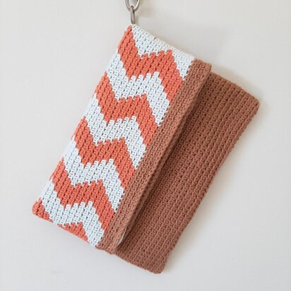 Chevron Fold Over Clutch