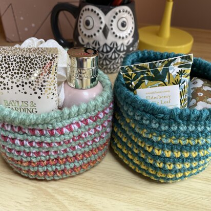 Stripy gift and storage basket