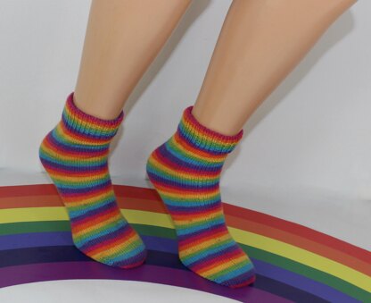 Mens Very Easy No Heel Rainbow Socks Circular