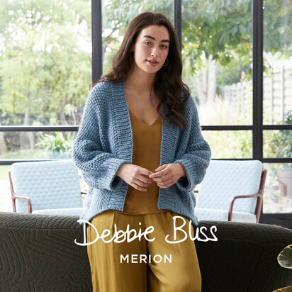 "Hattie" - Cardigan Knitting Pattern Women in Debbie Bliss Merion by Debbie Bliss