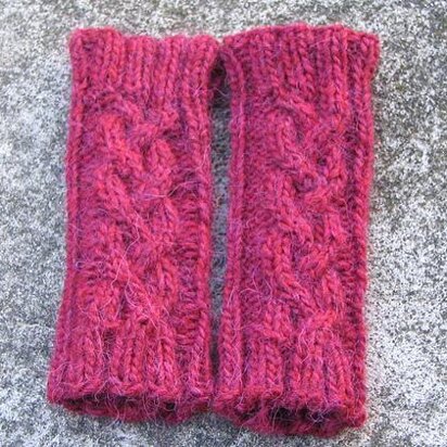 Warm Braid Cable Wristwarmers - knitting pattern