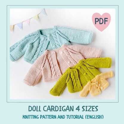 Doll cardigan. 4 sizes.