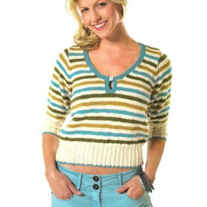 Striped Rib Twist Jumper