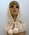 Hooded Scarf, Hooded Hat, Hooded Collar, Elegant Hood with Drawstrings and Pompoms