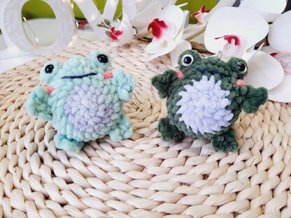Crochet Frog Pattern , Pocket Size, Crochet Pattern Mini Frog Plushie, Bag Charm, Car Decor, Keychain pattern