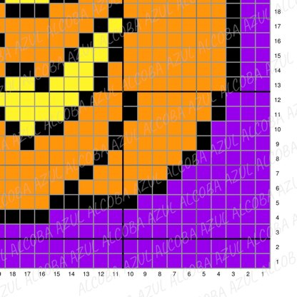 Pumpkin Pillow All Saints' Eve Orange Halloween Cushion Diagonal Crochet Pattern Mini-C2C