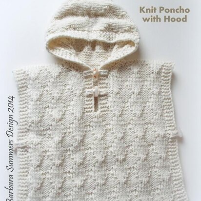 DIAMONDS Knit Poncho with Hood