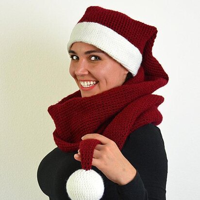 Christmas Scarf Hat Crochet Pattern