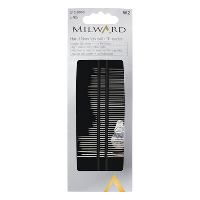 Milward Hand Sewing Needles with Threader - 45 Pieces