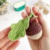 Acorn with leaf crochet pattern keychain charm Amigurumi pattern PDF Keyring bag charm Crochet car hanger