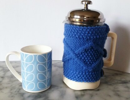 Aran Diamond Coffee Cozy