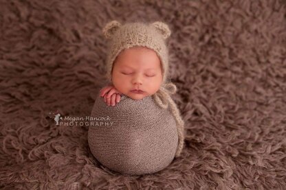 Newborn Teddy Bear Bonnet