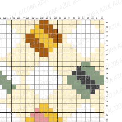 Quilt Blanket 60x75" C2C Crochet Pattern Duvet Throw Graph Chart