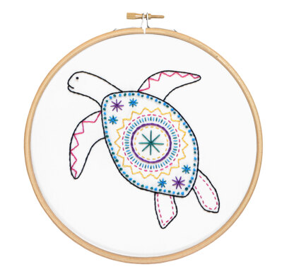 Hawthorn Handmade Turtle Contemporary Printed Embroidery Kit