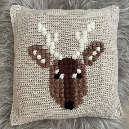 Roe Deer Bobble Stitch Cushion