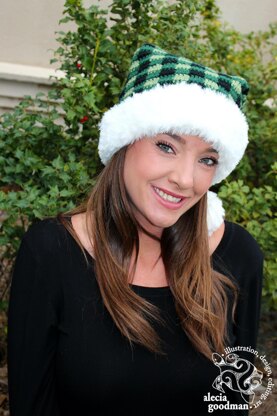 Holiday Plaid Santa Hat