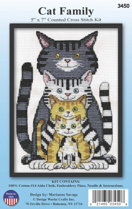 Design Works Cats Counted Cross Stitch Kit - 5in x 7in