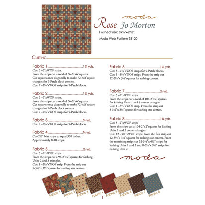 Moda Fabrics Rose Jo Morton Quilt - Downloadable PDF